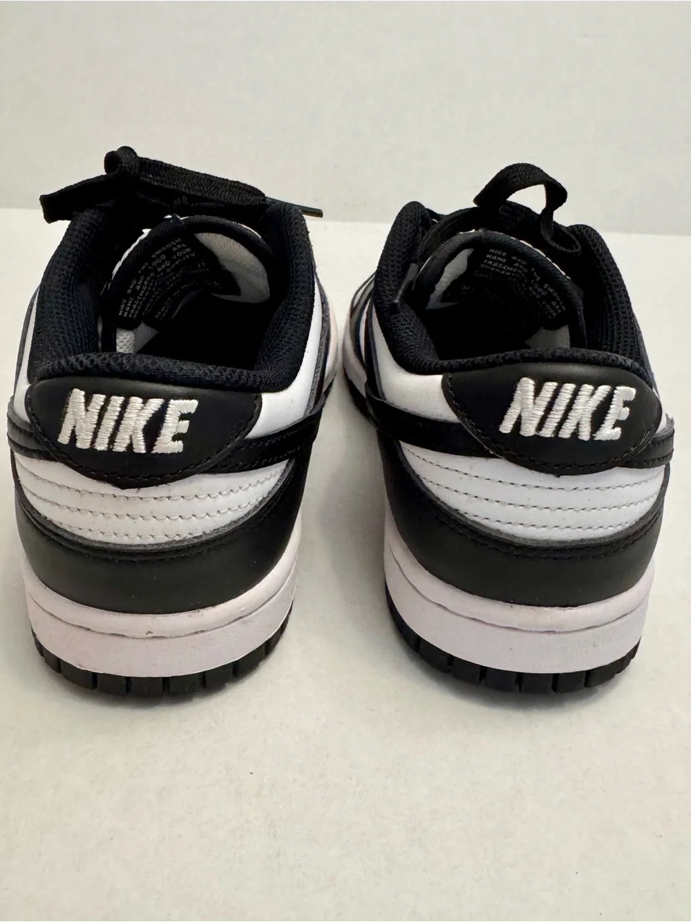 NIKE Dunks Low Panda Black White Shoes Sneakers Youth Size 7 Mens 7 Womens 8.5